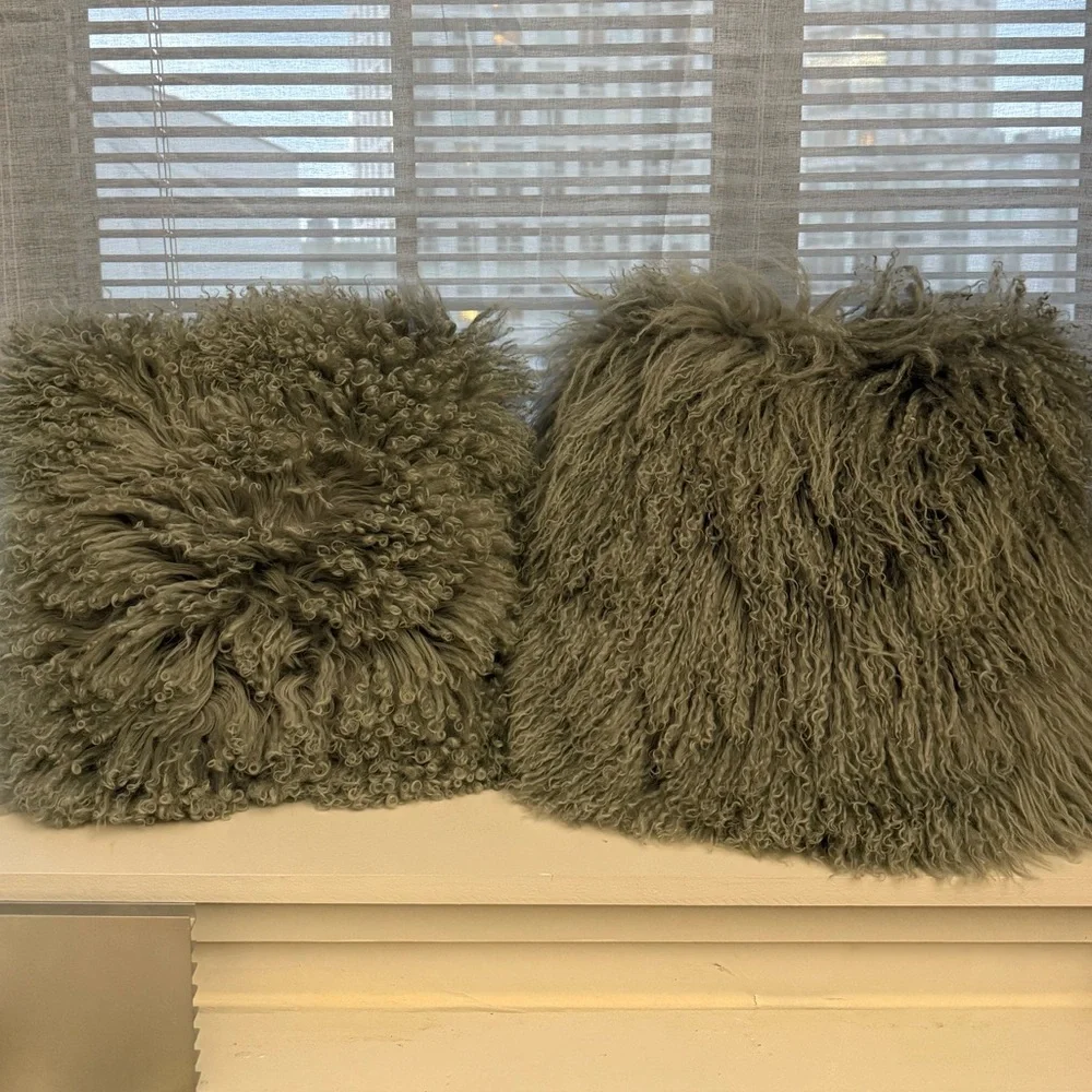 West Elm grey cushion set